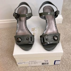 Coach leather wedge heel shoes